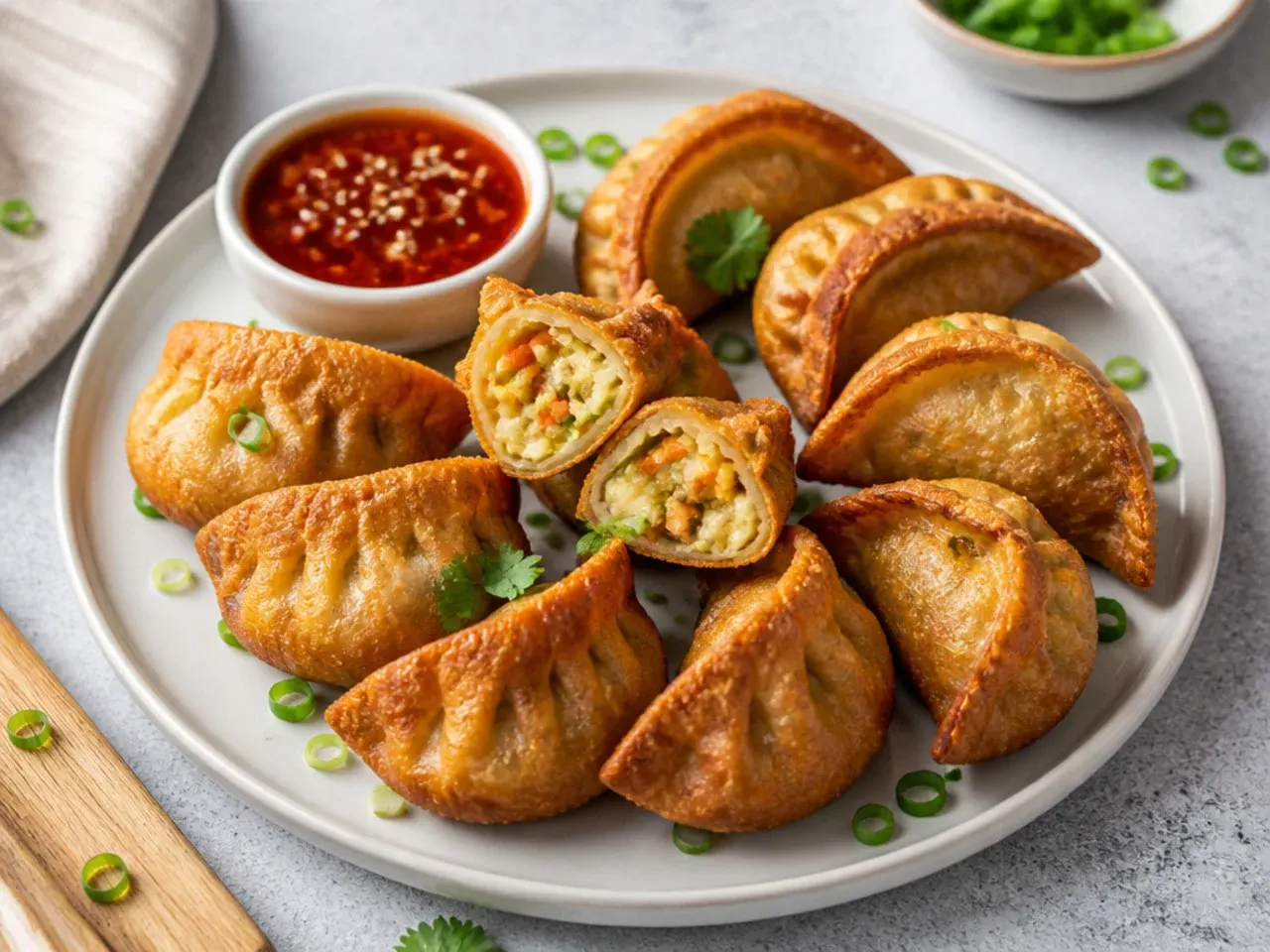 Modern air fryer fried momos recipe with a light crispy paneer filling