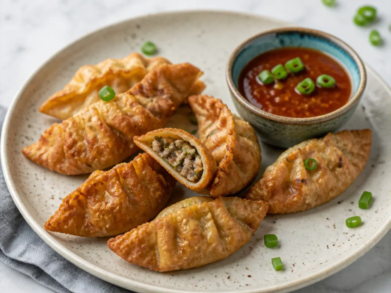Rustic whole-wheat fried momos recipe with an earthy mushroom filling
