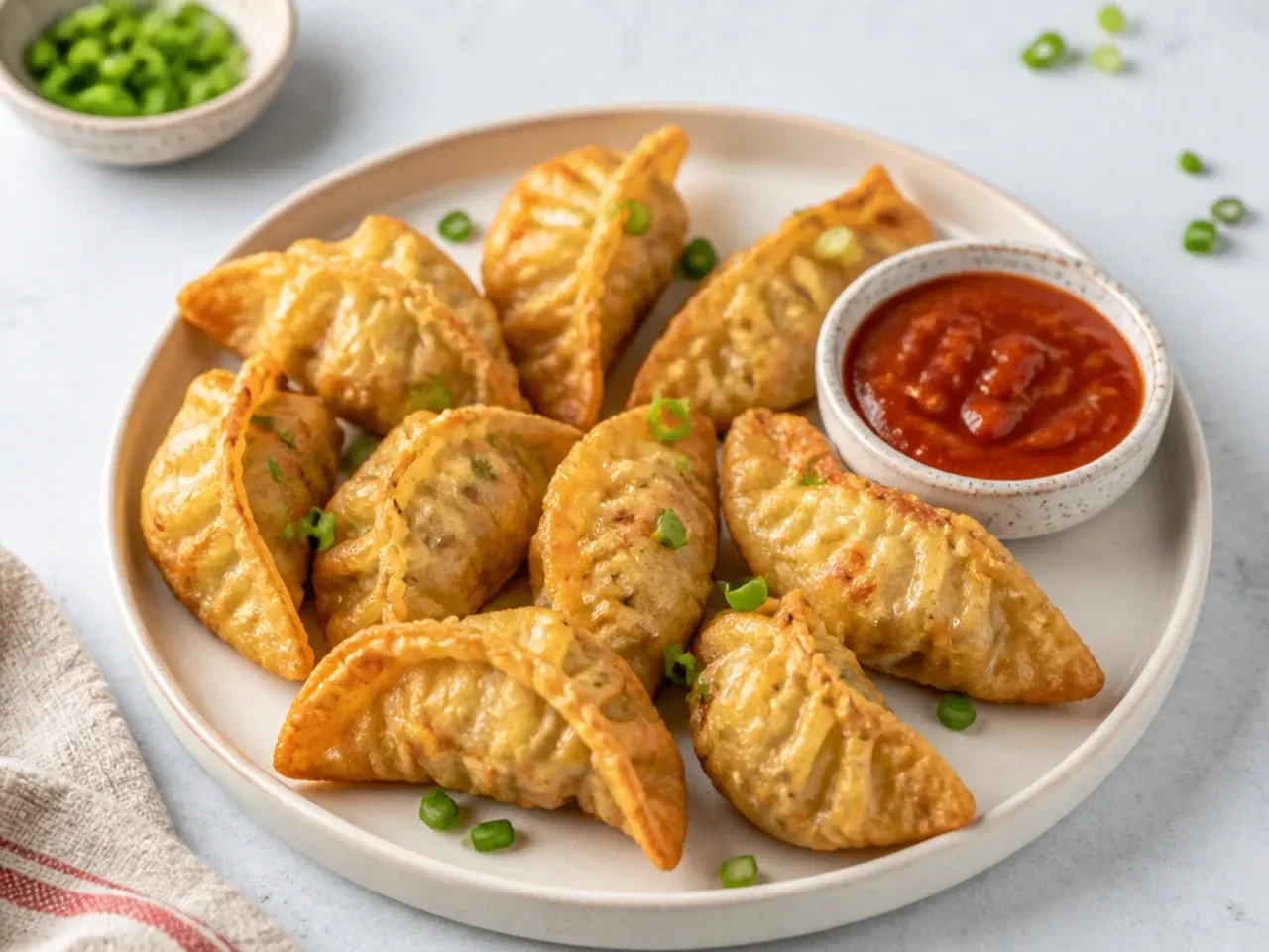 Minimal fried momos recipe with a simple cabbage filling and few ingredients