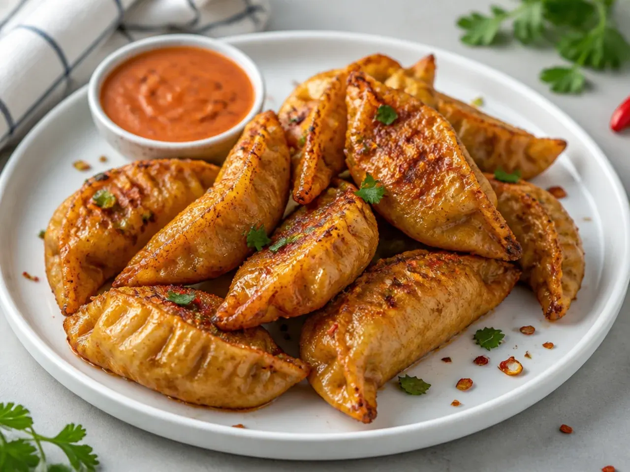 Creative peri-peri paneer fried momos recipe dusted with spice
