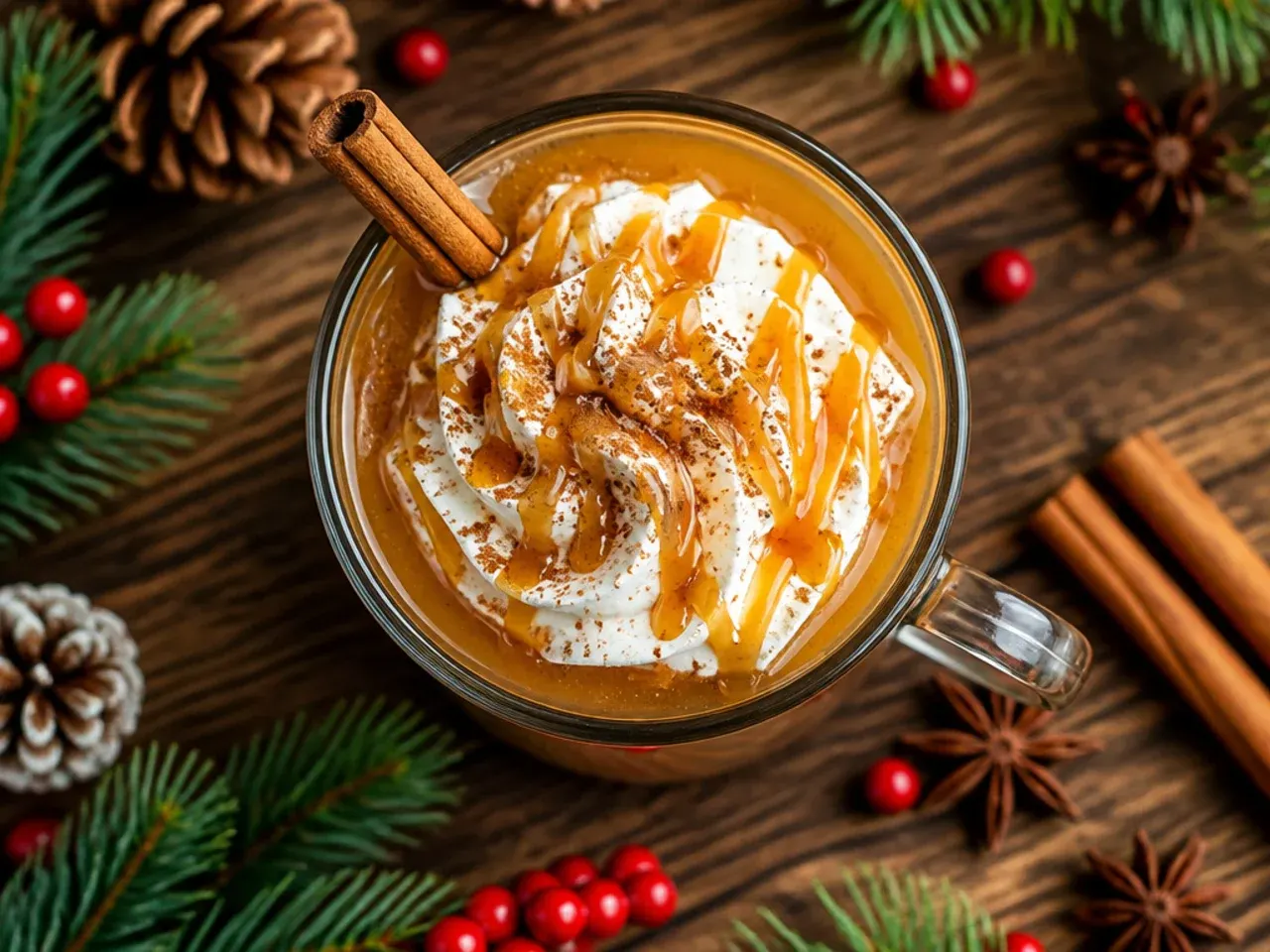A mug of easy three-ingredient spiced cider with a cinnamon stick stirrer