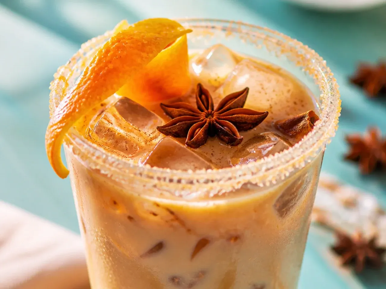 Spiced chai steamer in a mug with frothy milk and a cinnamon dusting