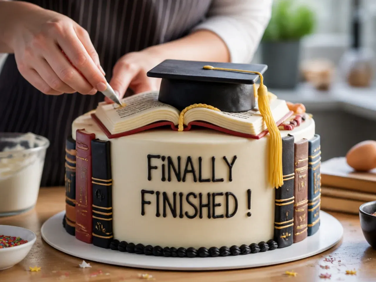 funny graduation cake ideas recipe step 7