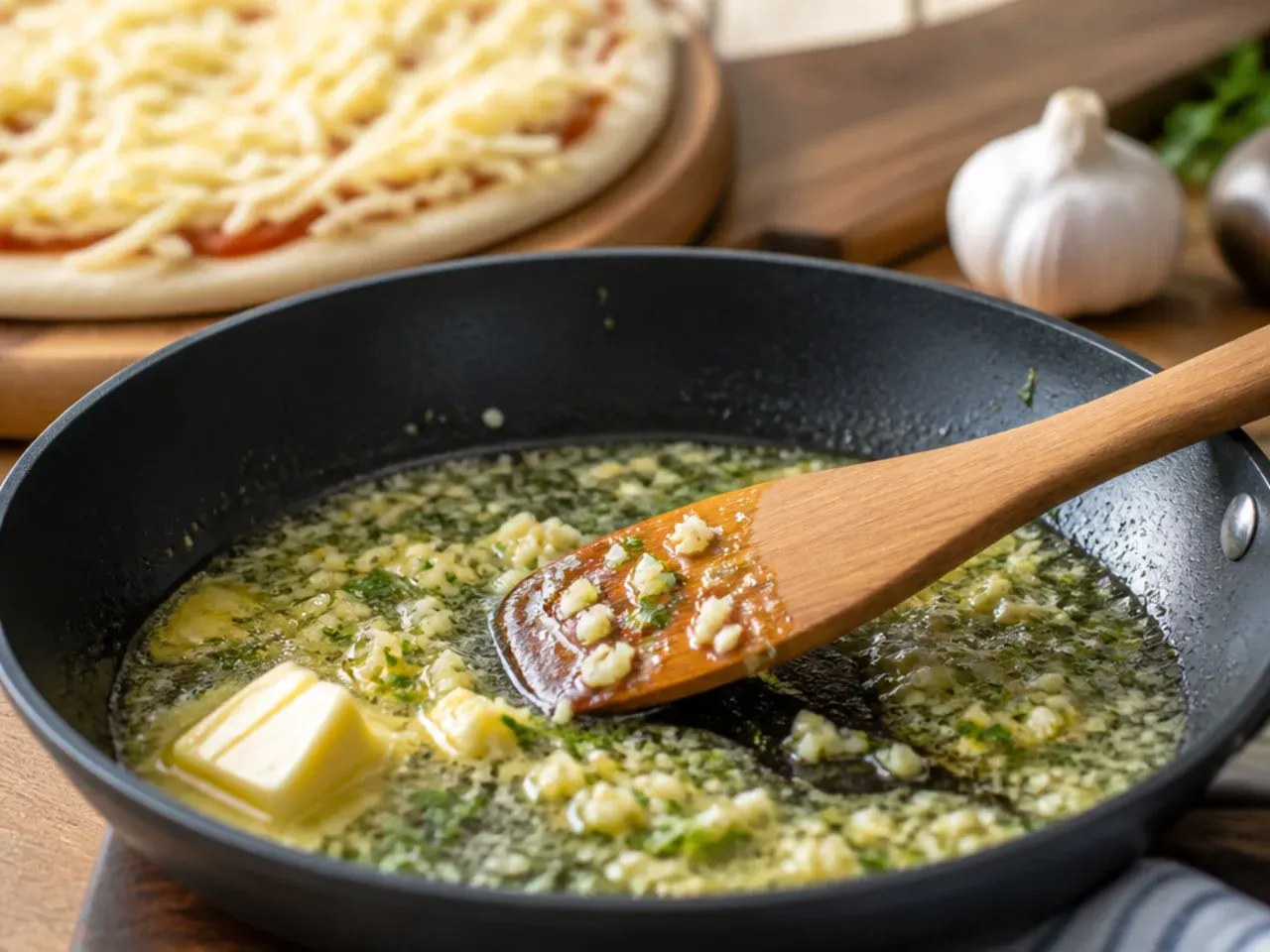 garlic bread pizza recipe step 1