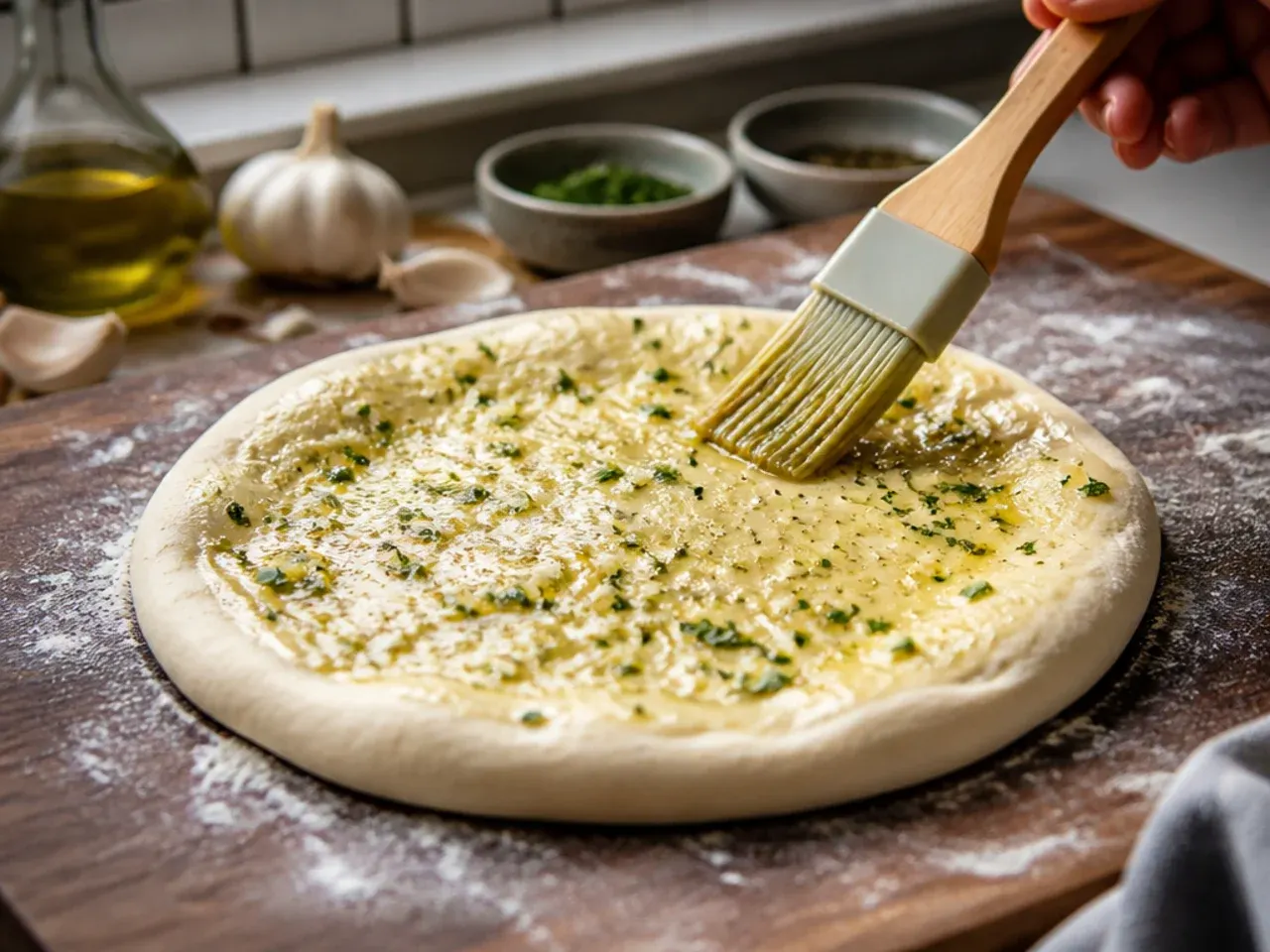 garlic bread pizza recipe step 2