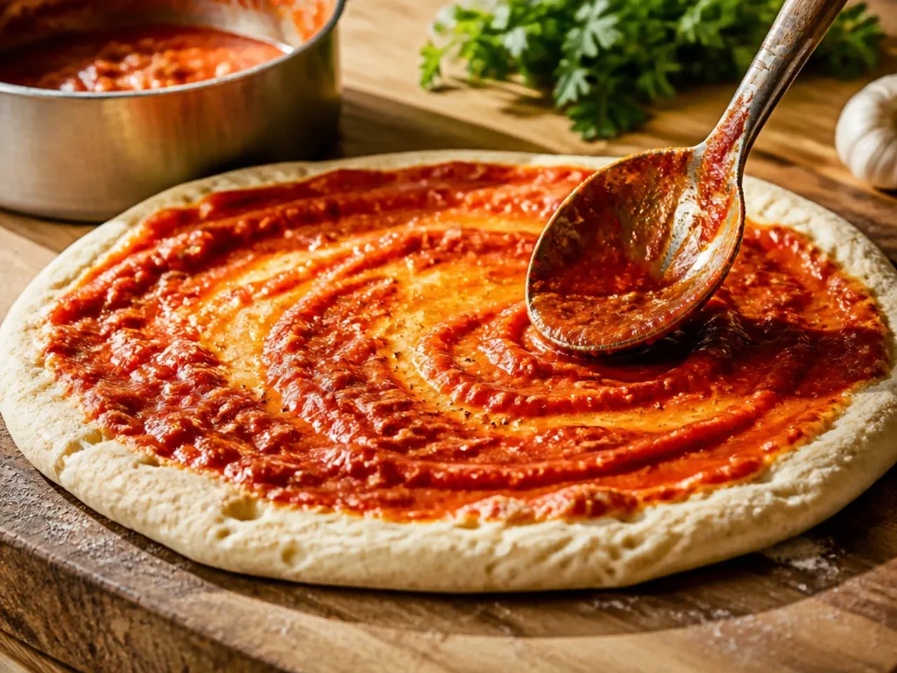 garlic bread pizza recipe step 4