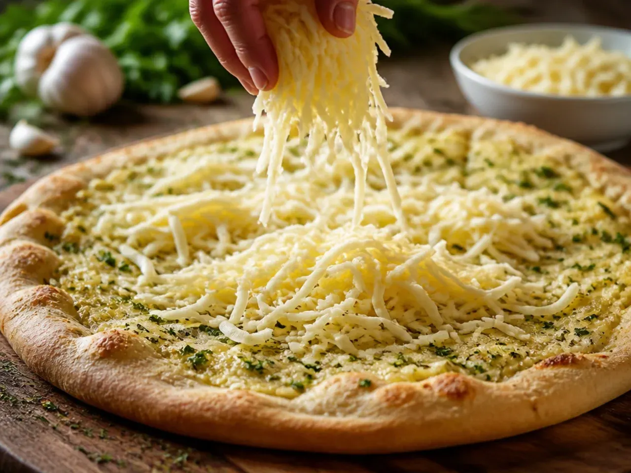 garlic bread pizza recipe step 5