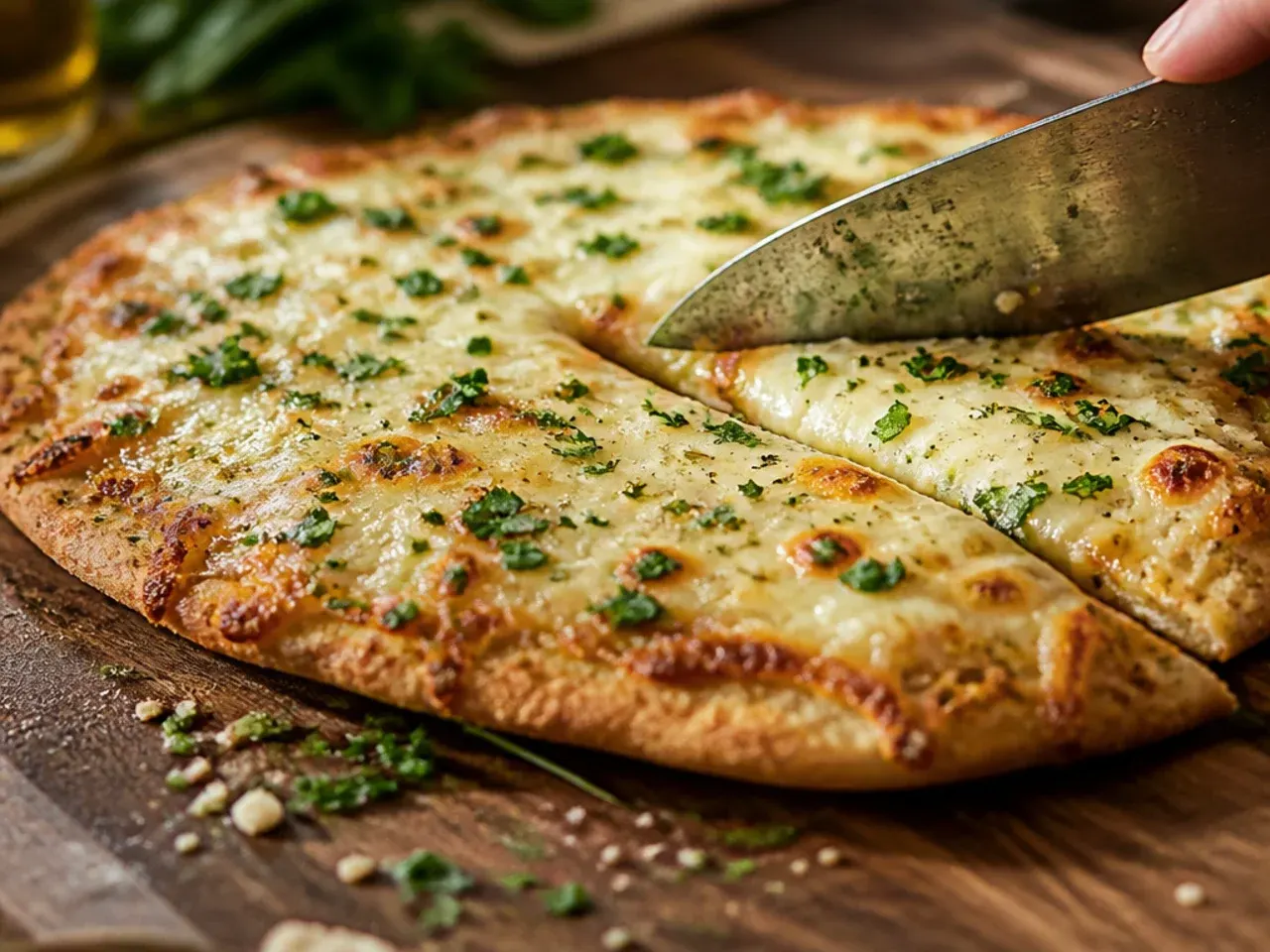 garlic bread pizza recipe step 7