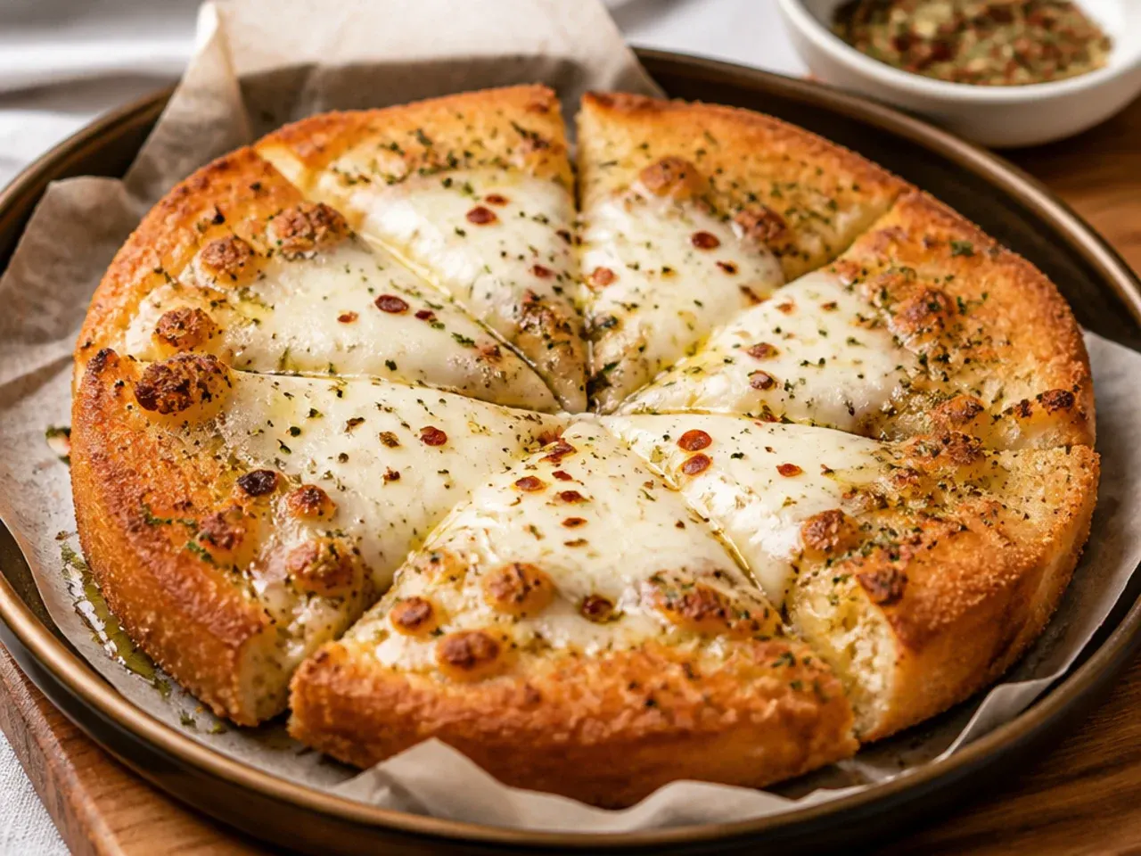 Shredded low-moisture mozzarella cheese in a bowl beside a box grater