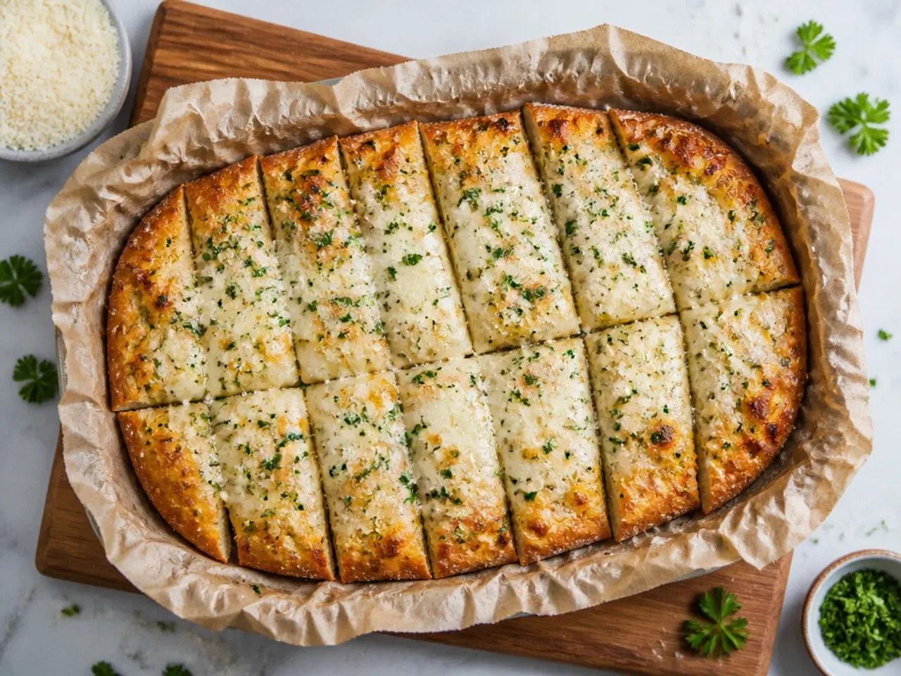 Grated parmesan being sprinkled over pizza sauce before mozzarella is added