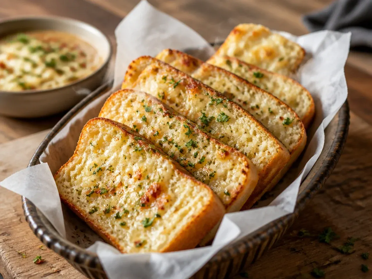 Bread rolls with melted cheese under a grill for quick weeknight garlic bread