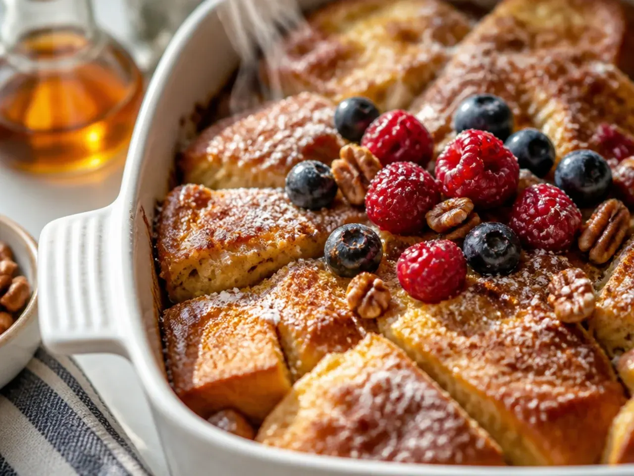 Cinnamon being whisked into custard for a spiced gluten free bake