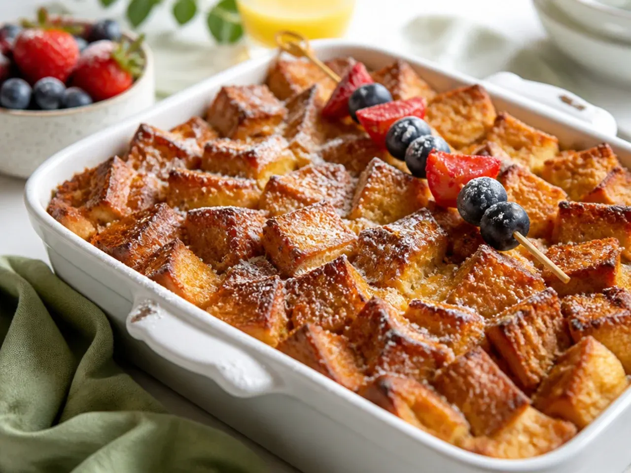 Golden toasted gluten free bread cubes ready for the best-ever bake