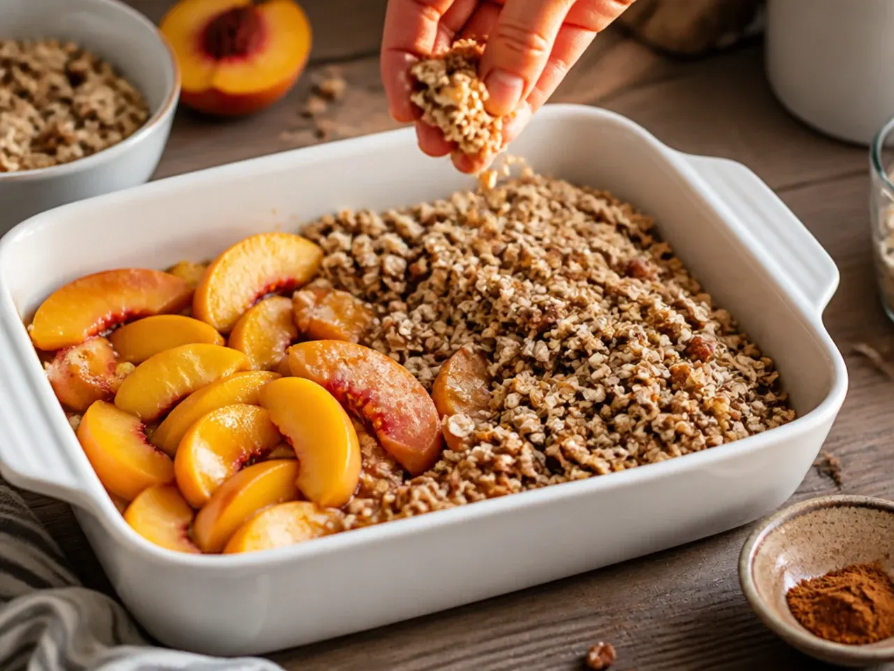 gluten free peach crisp recipe step 1