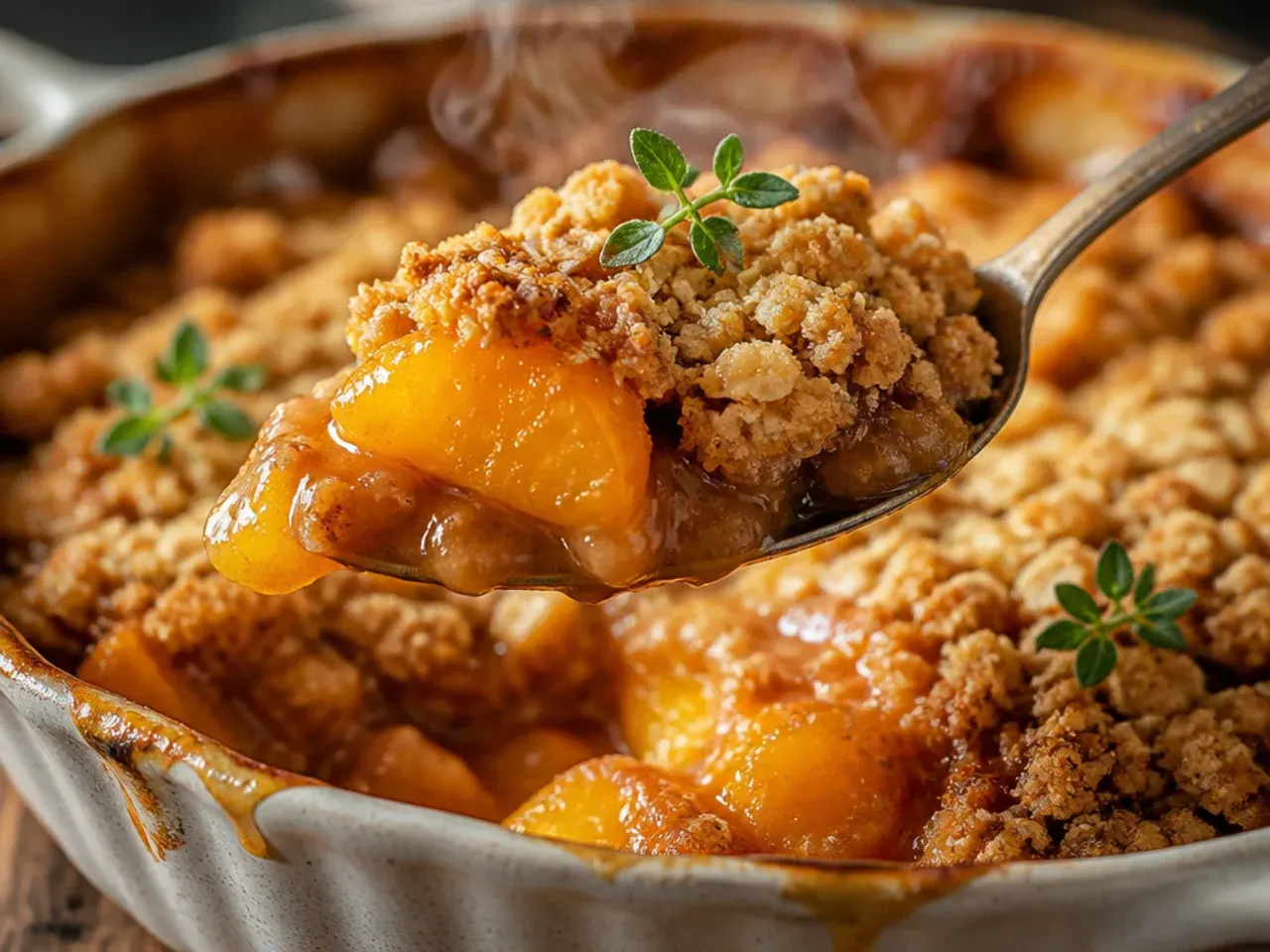 Fresh ripe peaches being sliced for gluten free peach crisp filling