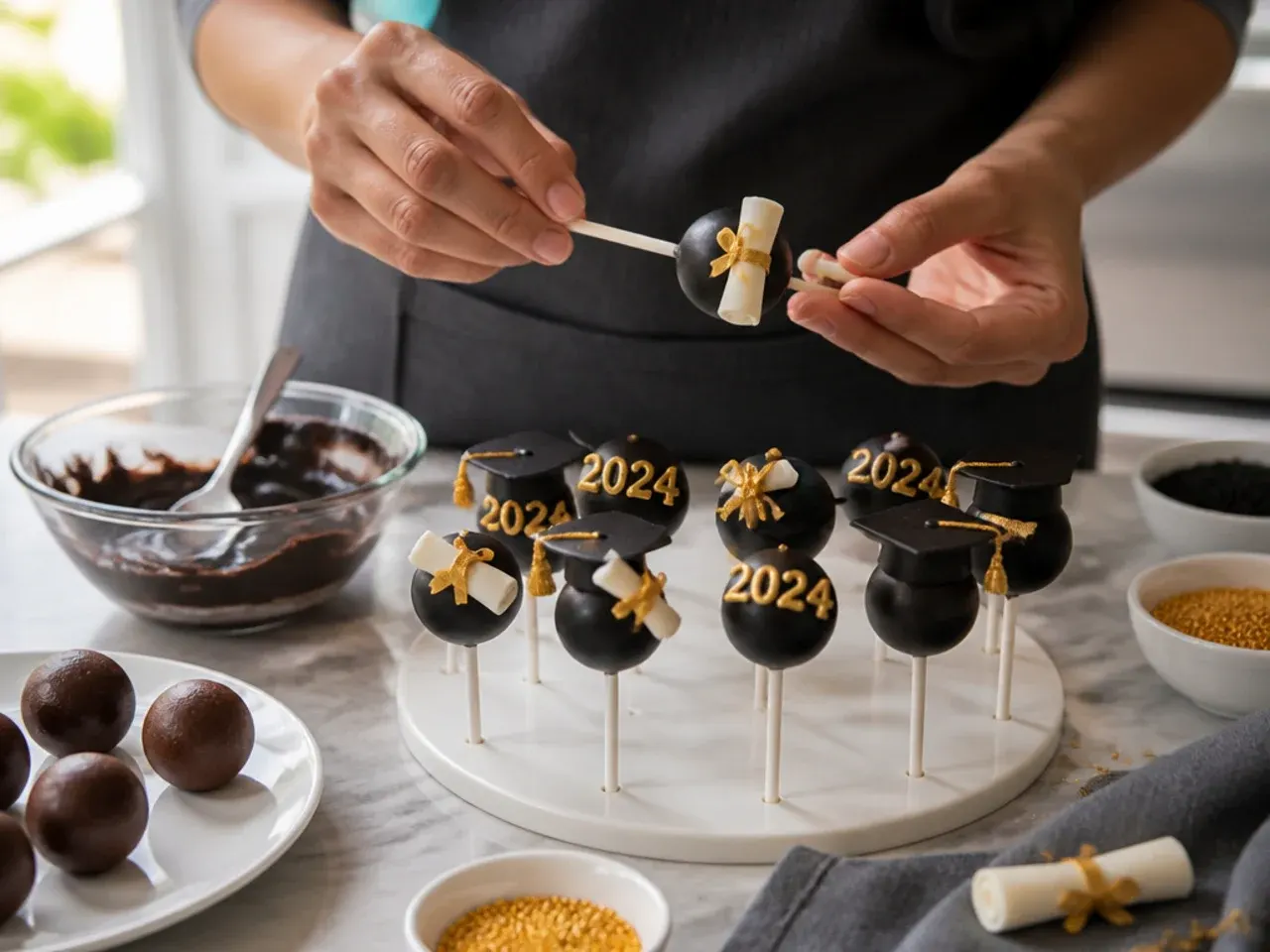 graduation cake pops ideas recipe step 18