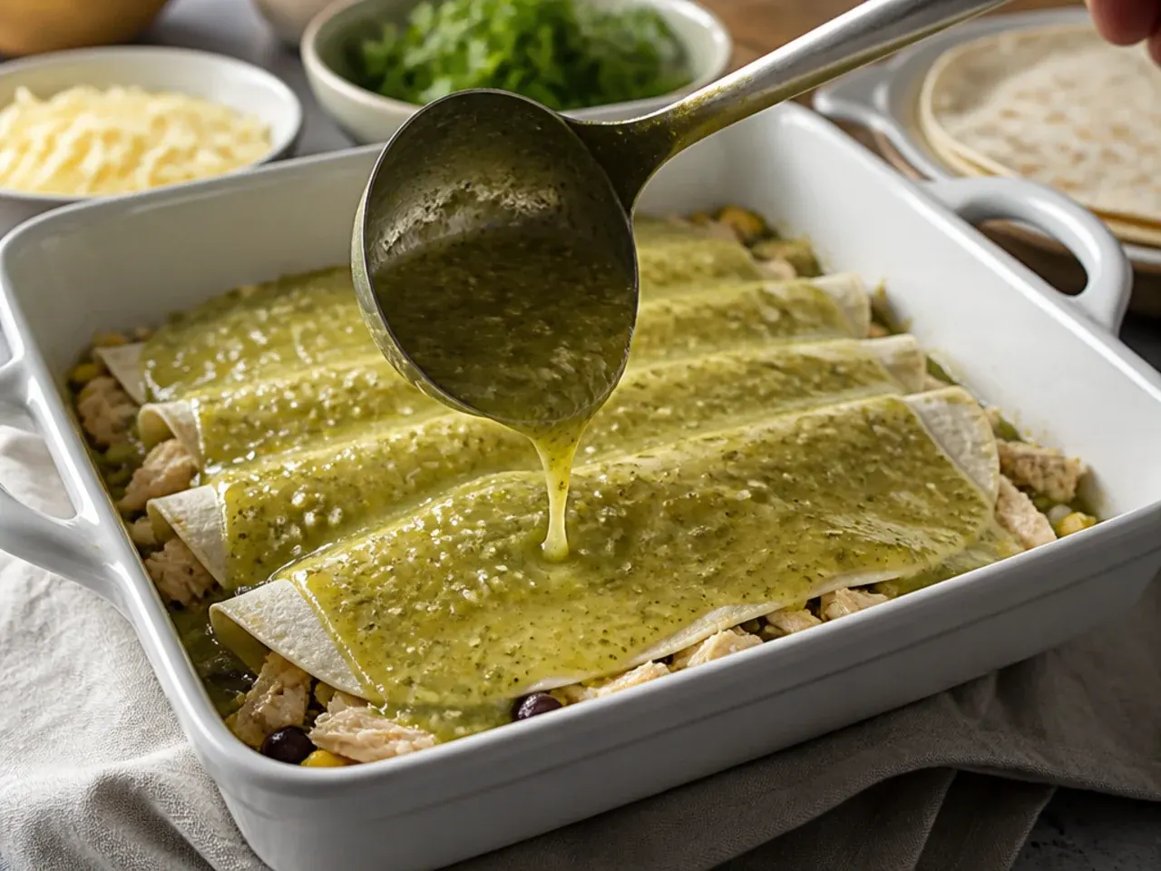 green chicken enchilada casserole recipe step 5
