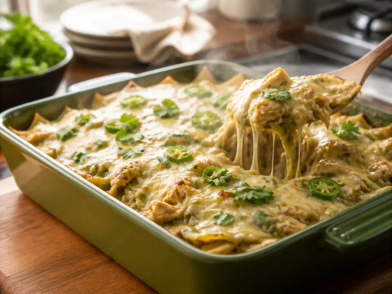 green chicken enchilada casserole recipe step 6