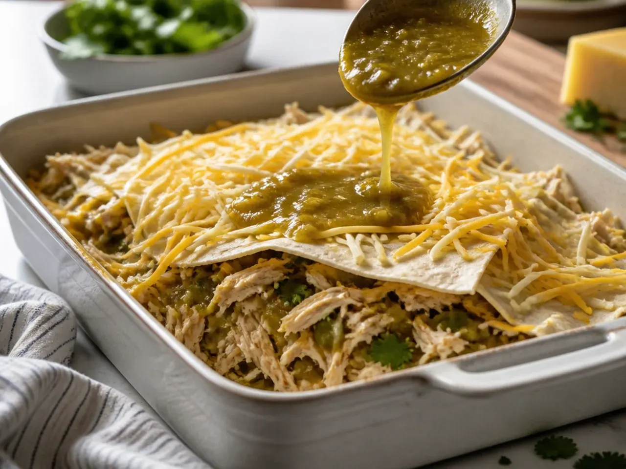 green chile chicken enchilada casserole recipe step 5