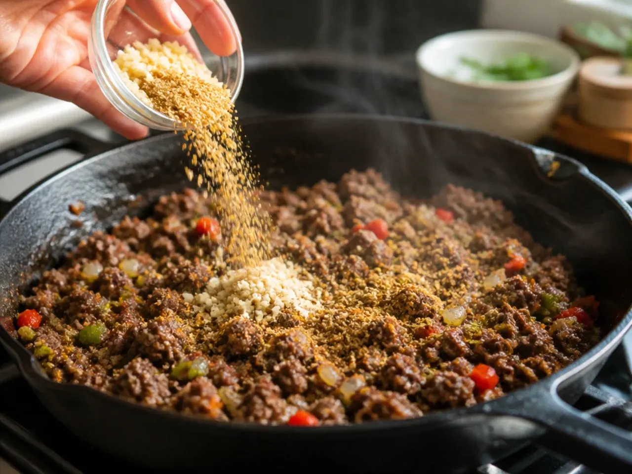 ground beef cornbread casserole recipe step 2