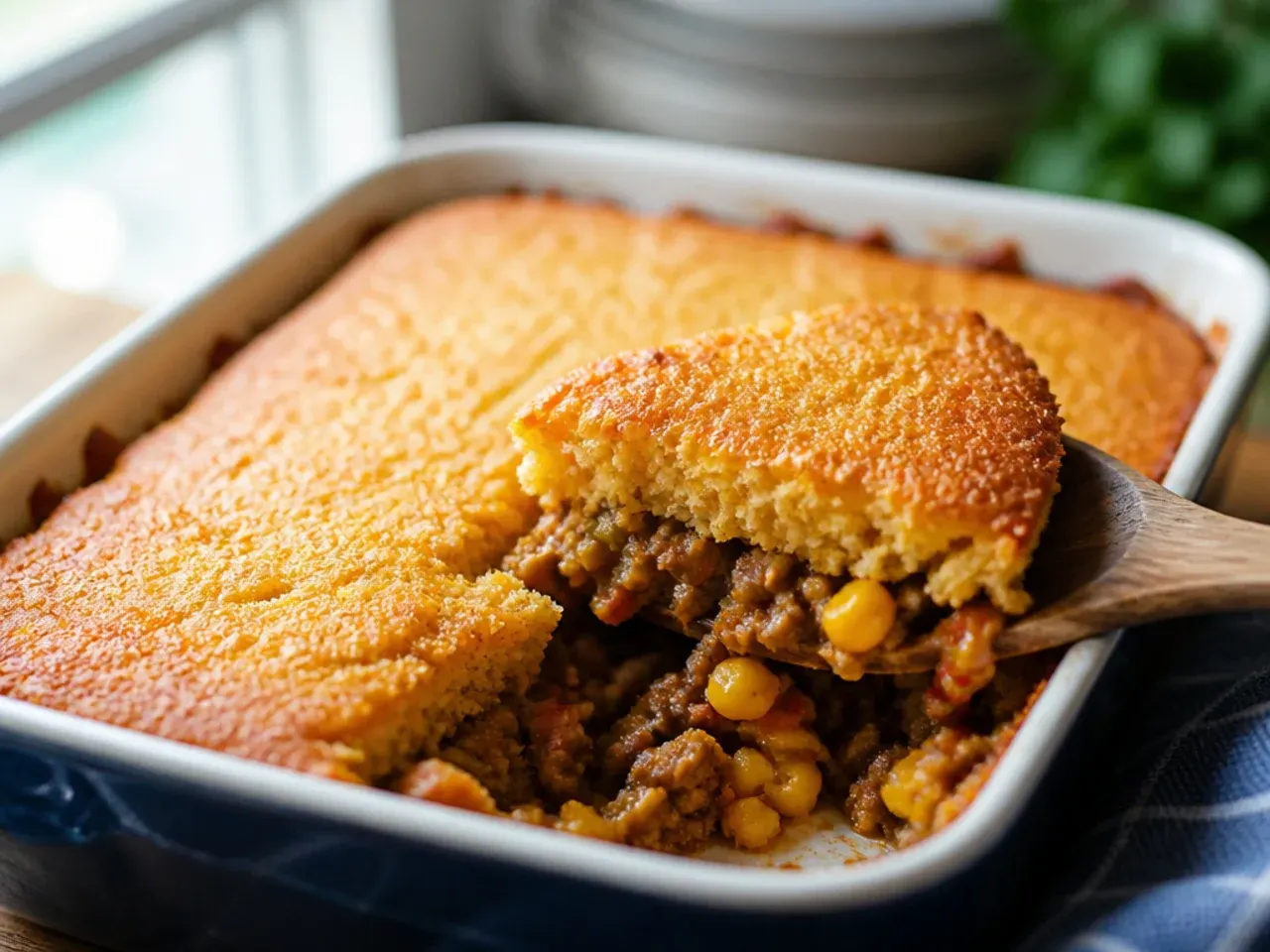 ground beef cornbread casserole recipe step 7