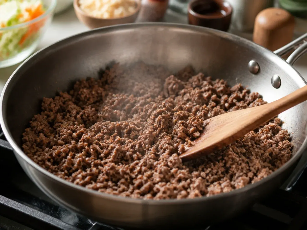 ground beef egg roll in a bowl recipe step 2