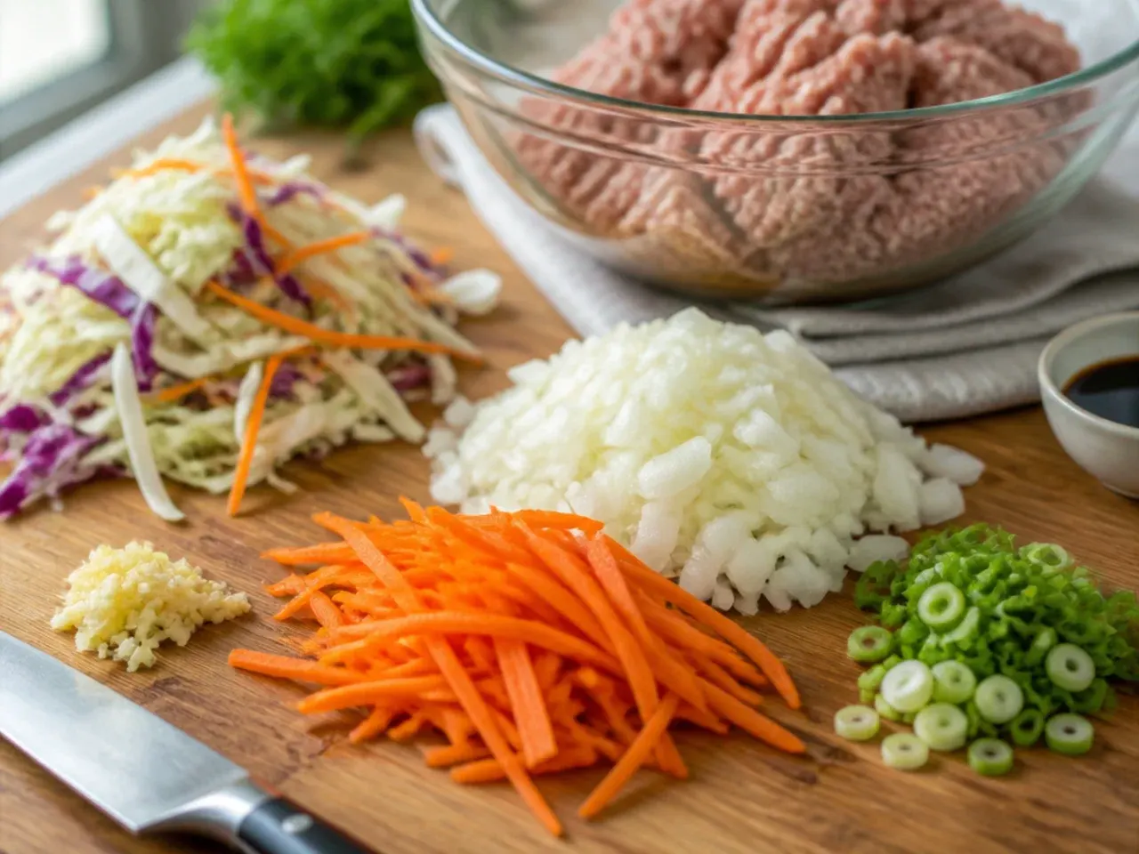 ground turkey egg roll in a bowl recipe step 1