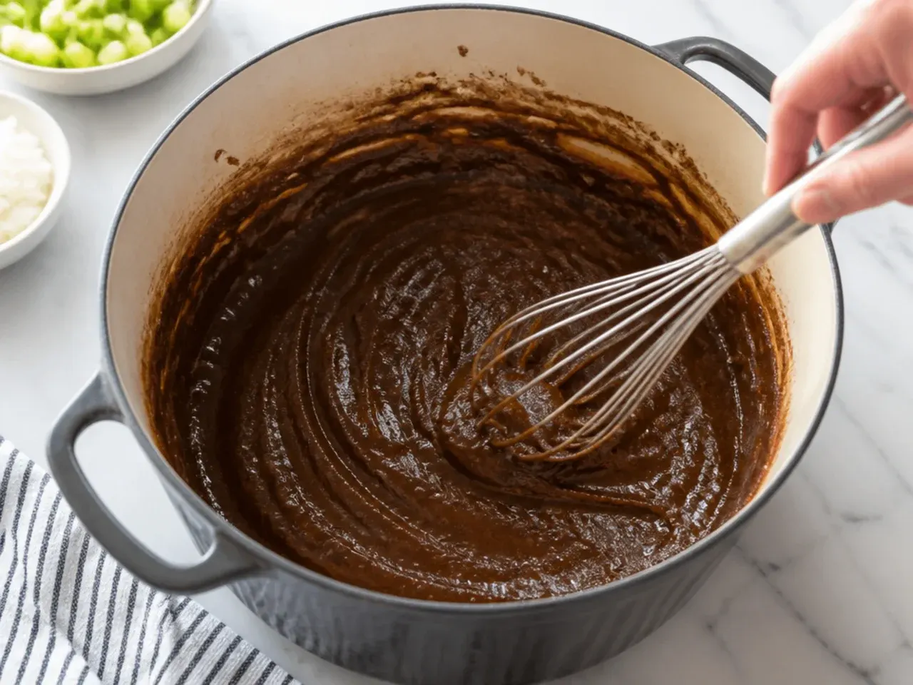 gumbo for a crowd — step 2: make the dark roux