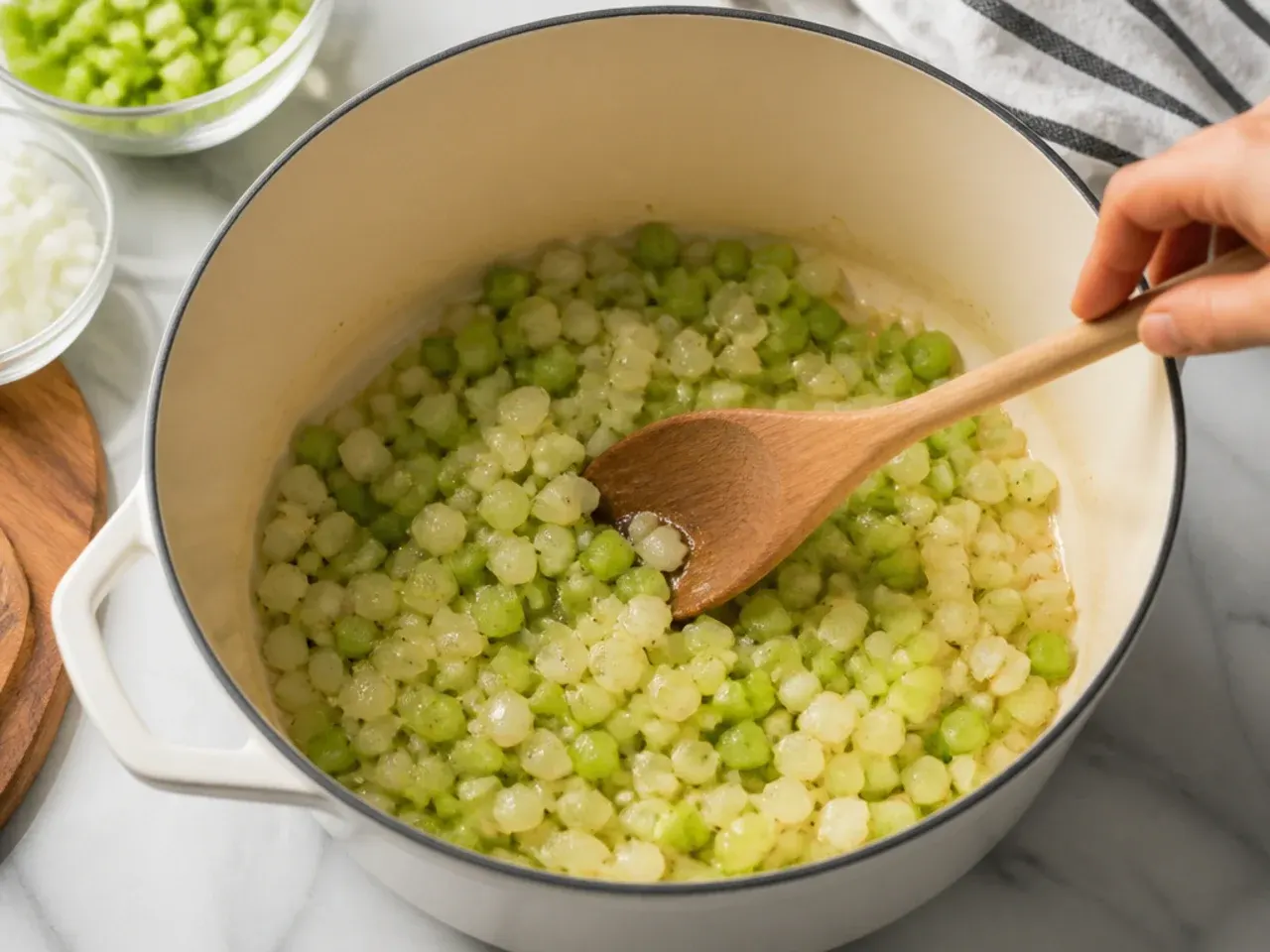 gumbo for a crowd — step 3: cook the holy trinity