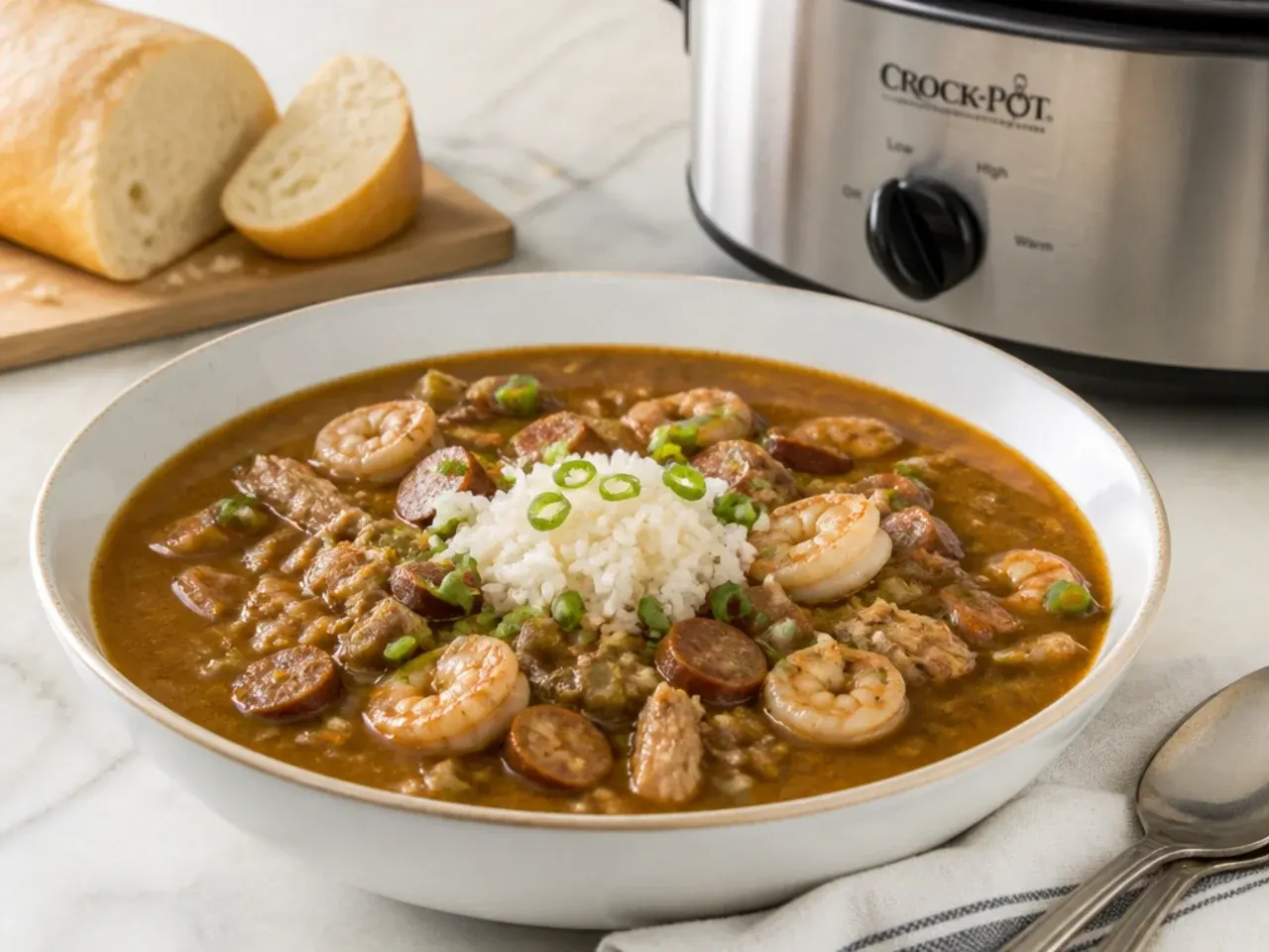 gumbo for a crowd — creative slow-cooker set-it-and-forget-it gumbo