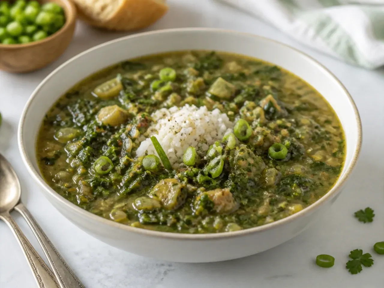Charming gumbo z'herbes green gumbo idea made with seven greens