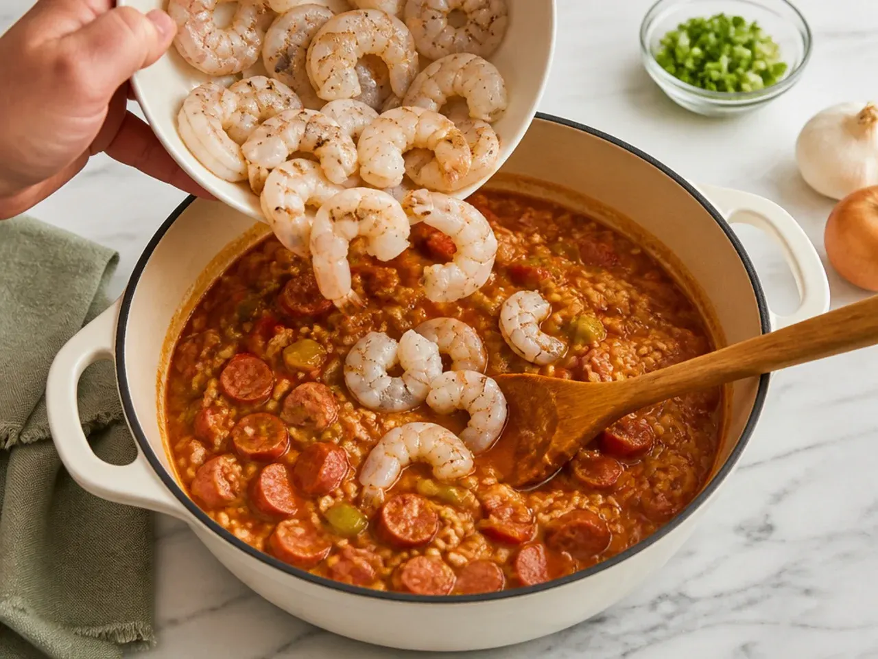 gumbo vs jambalaya — step 6: add the shrimp