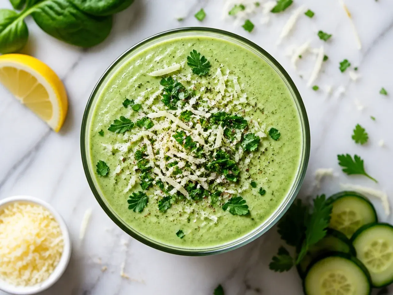 Post-workout protein smoothie in a shaker-style glass