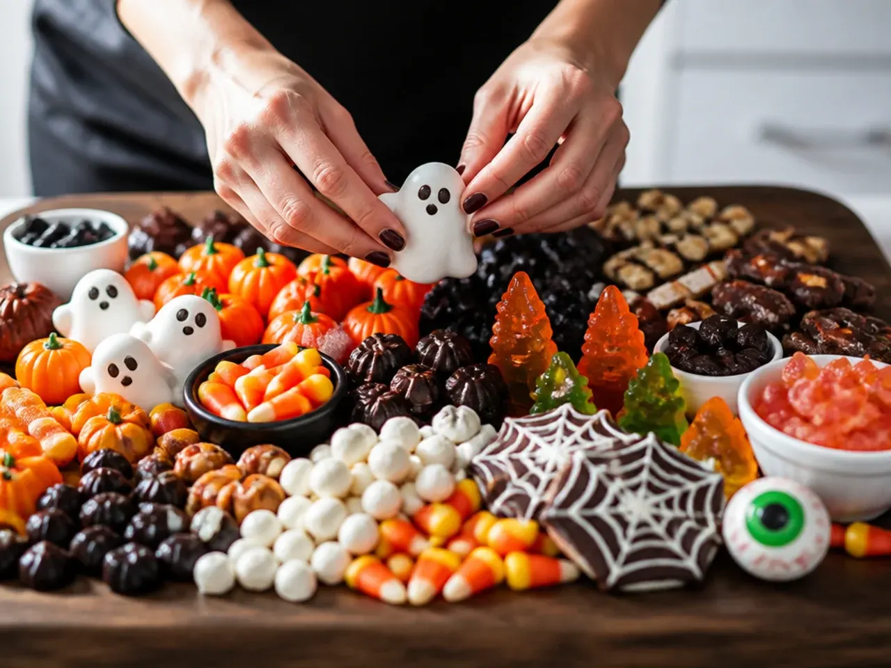 halloween candy charcuterie board recipe step 7