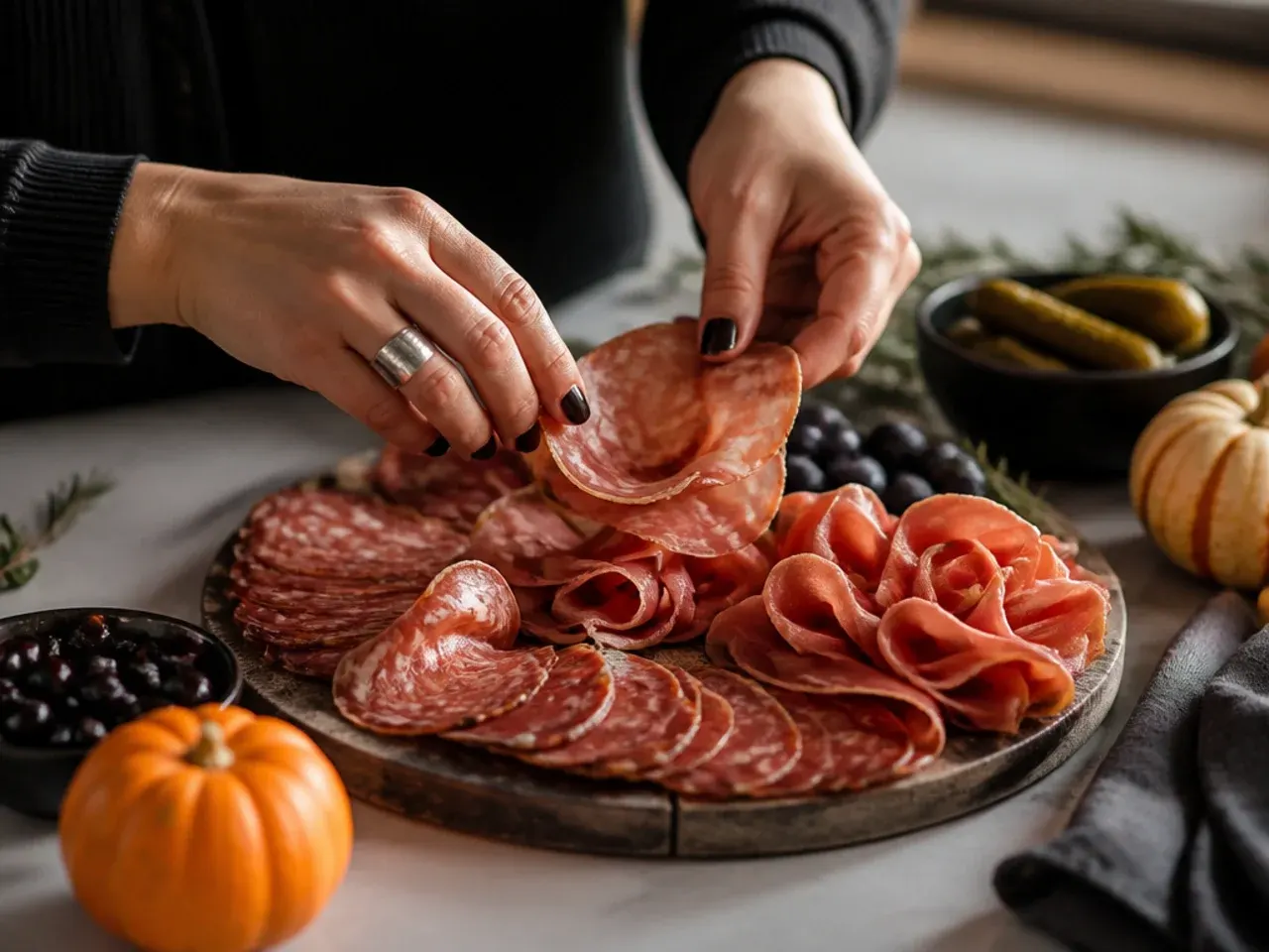 halloween charcuterie board recipe step 3