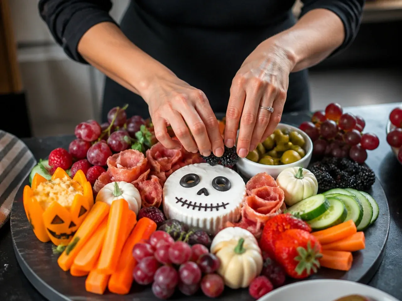 halloween charcuterie board recipe step 5