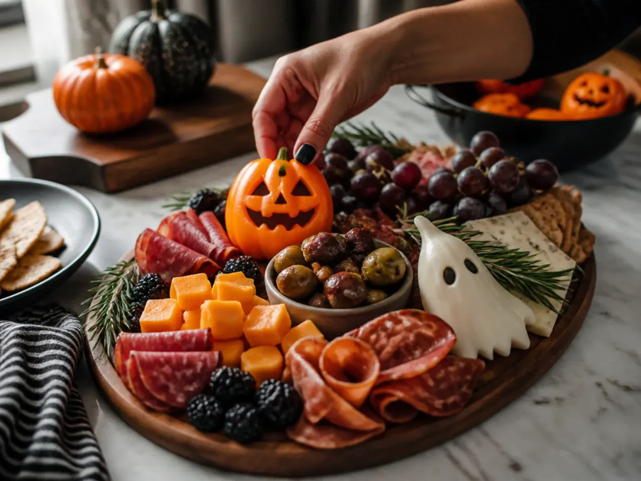 halloween charcuterie board recipe step 7