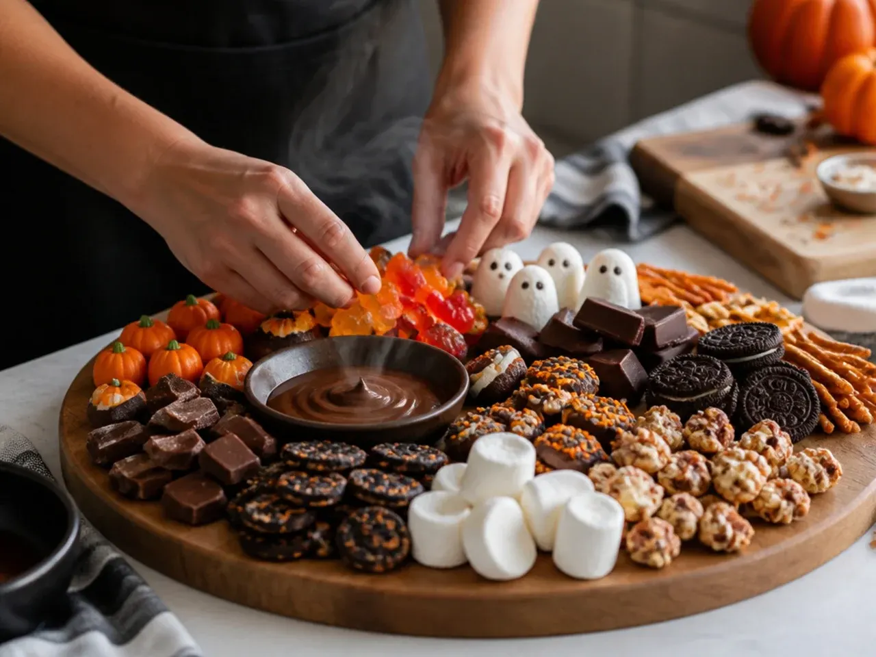 halloween dessert charcuterie board recipe step 1