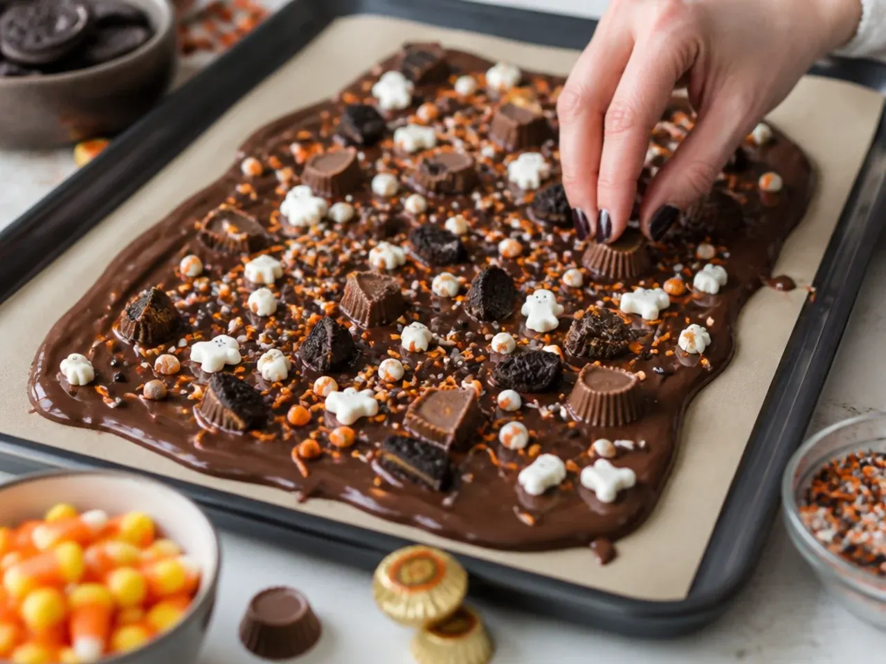 halloween dessert charcuterie board recipe step 2