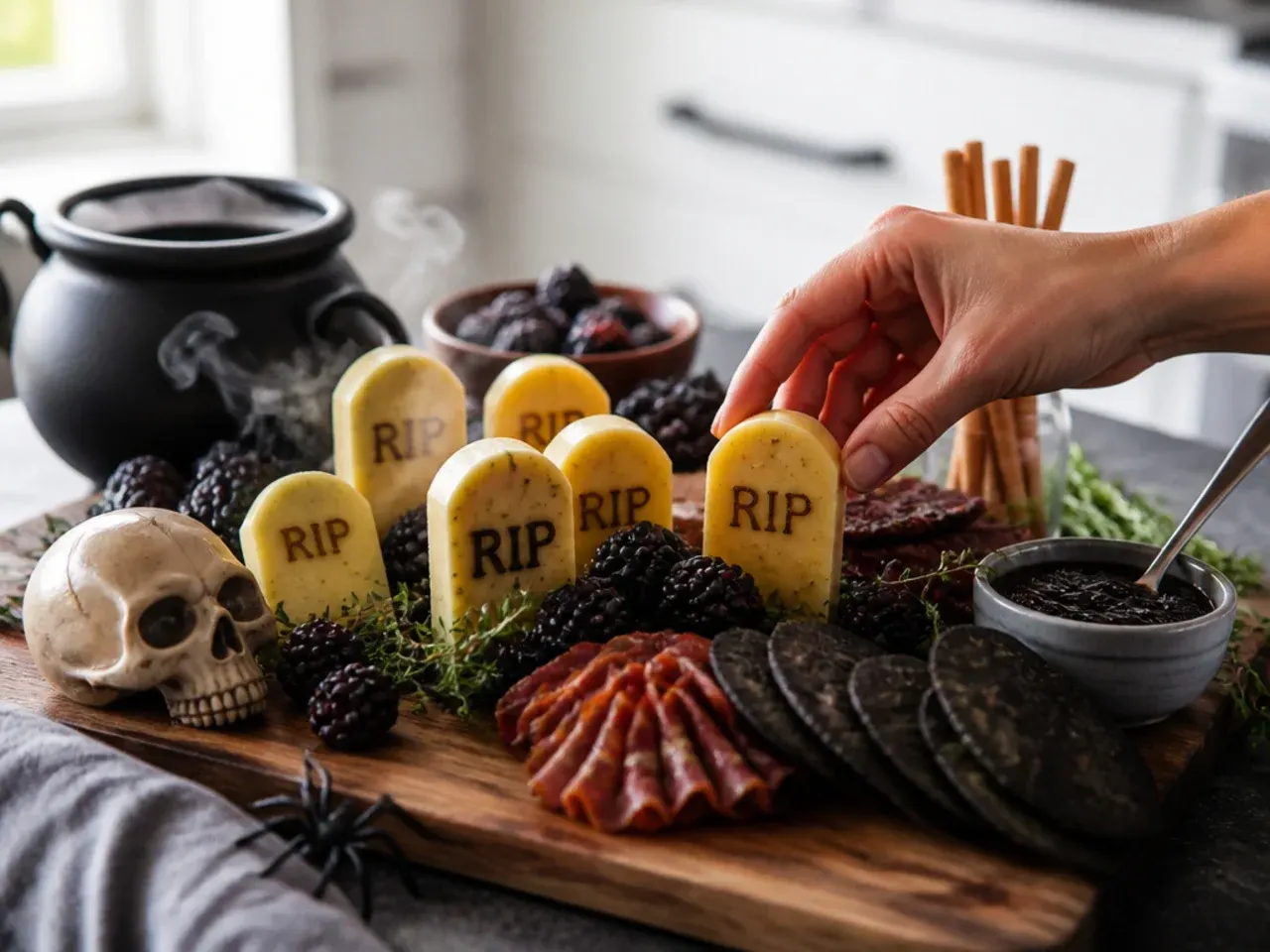 halloween party charcuterie board recipe step 4