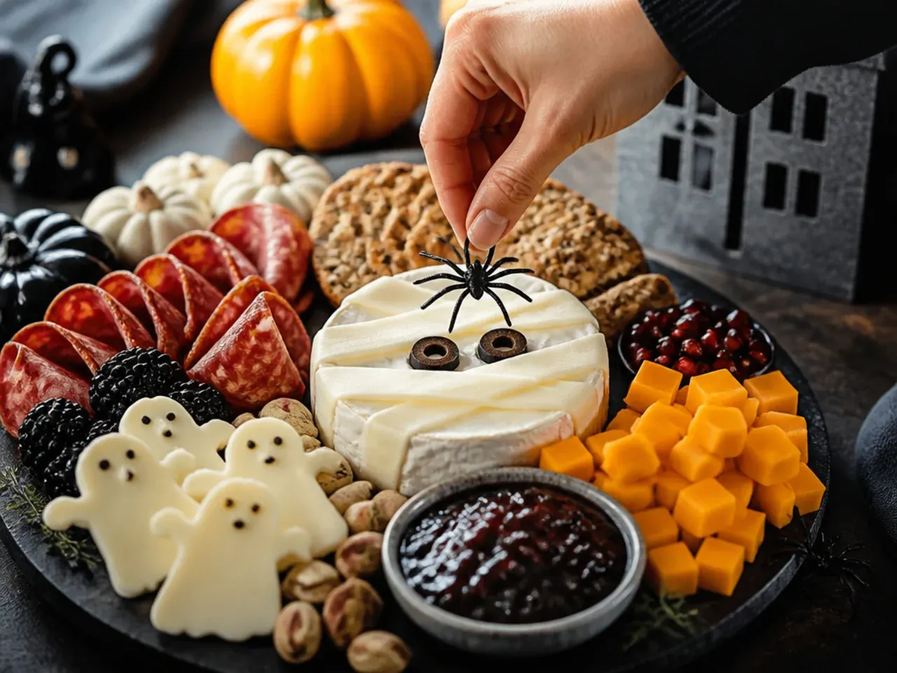 halloween party charcuterie board recipe step 7