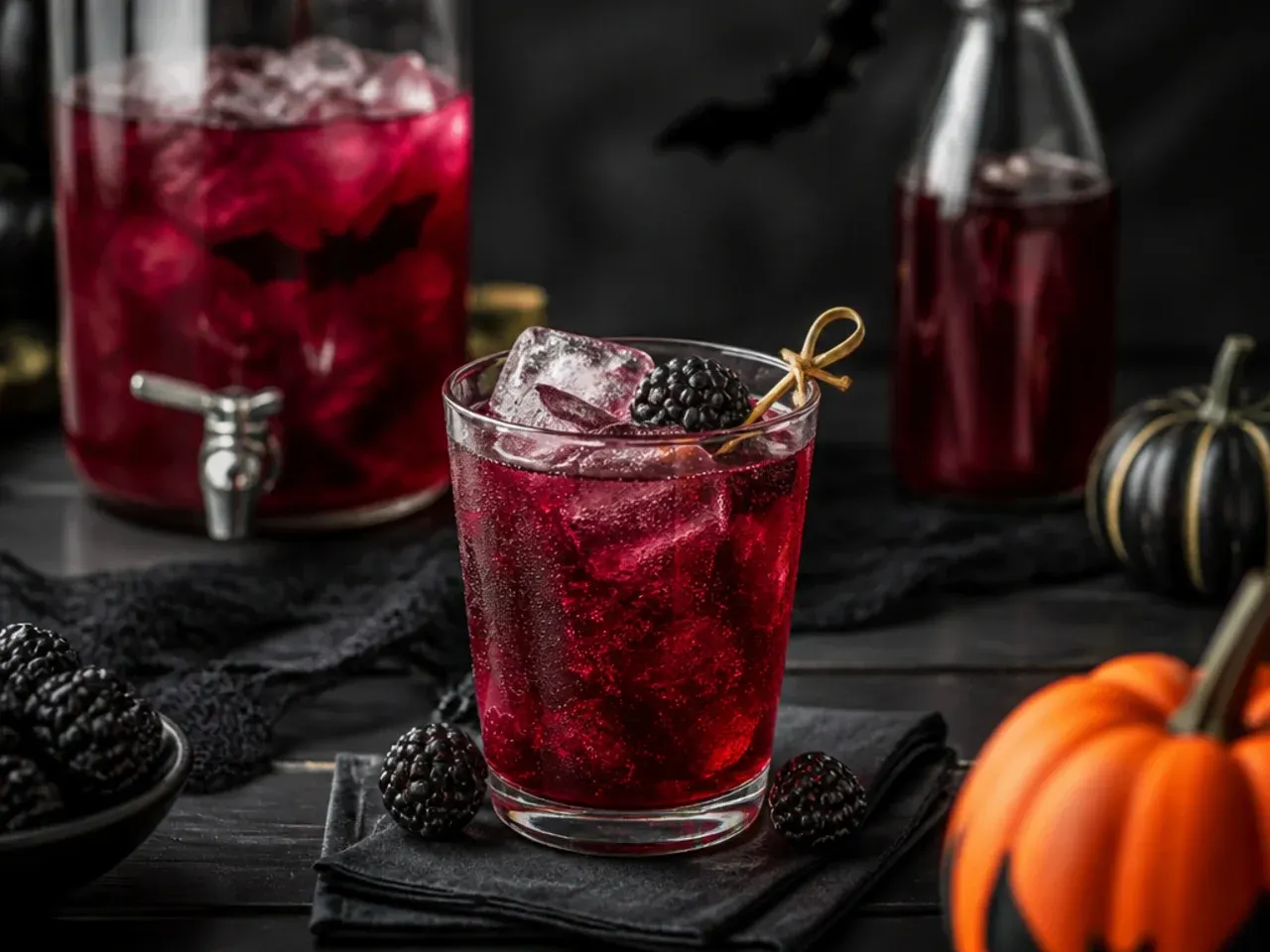 A large batch of punch being prepared in a slow cooker and punch bowl ahead of a party
