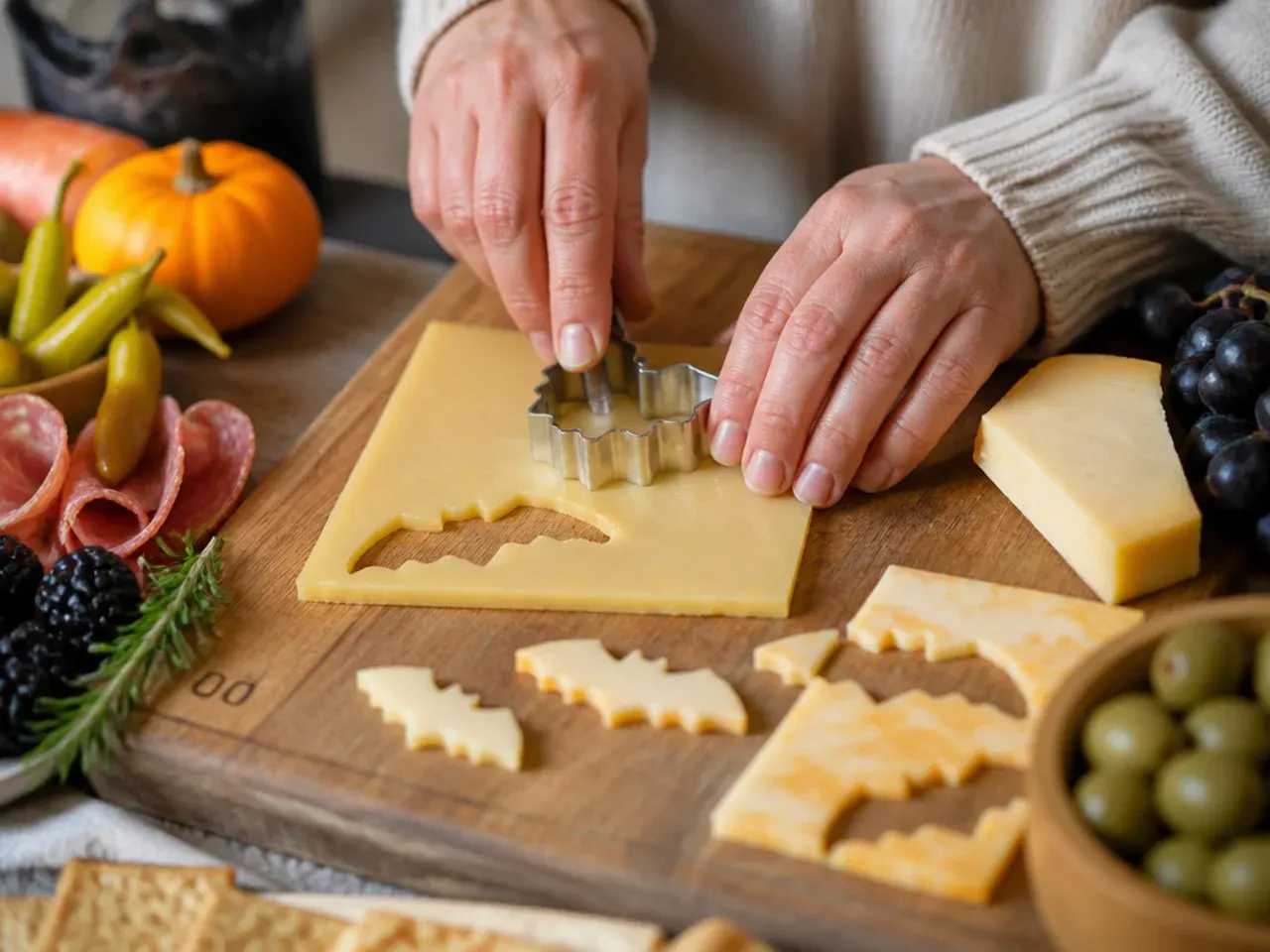 halloween theme charcuterie board recipe step 2