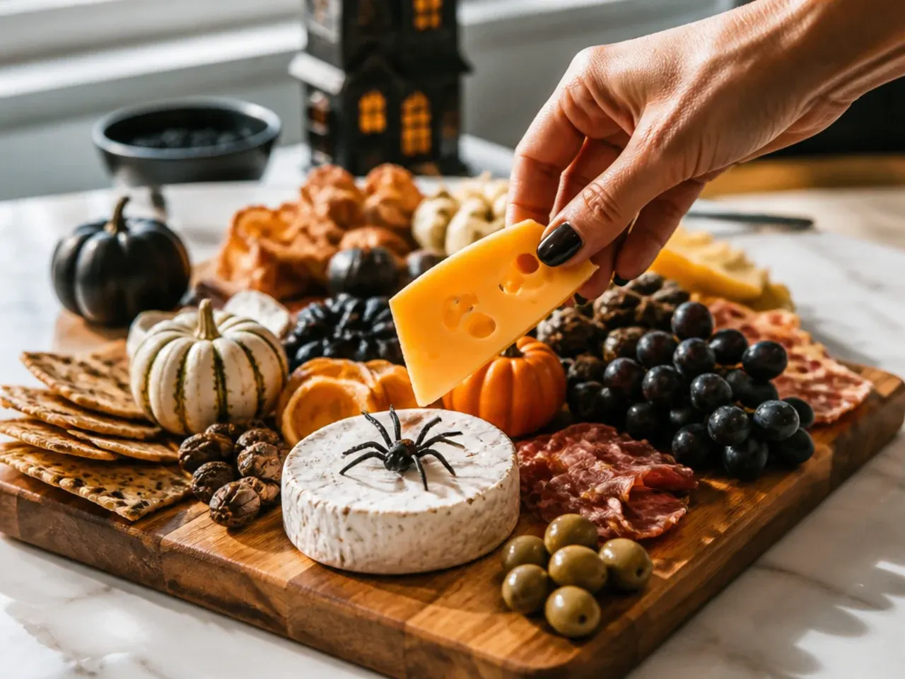 halloween themed charcuterie board recipe step 2