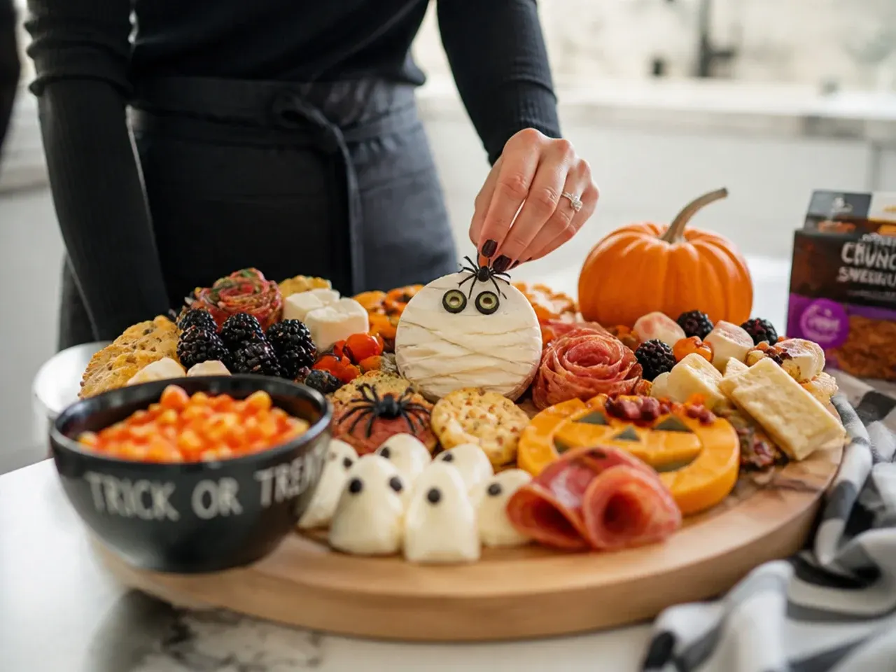 halloween themed charcuterie board recipe step 6