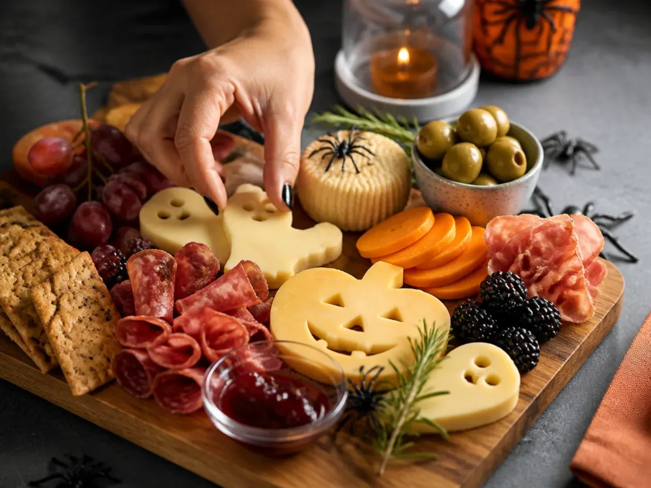 halloween themed charcuterie board recipe step 7