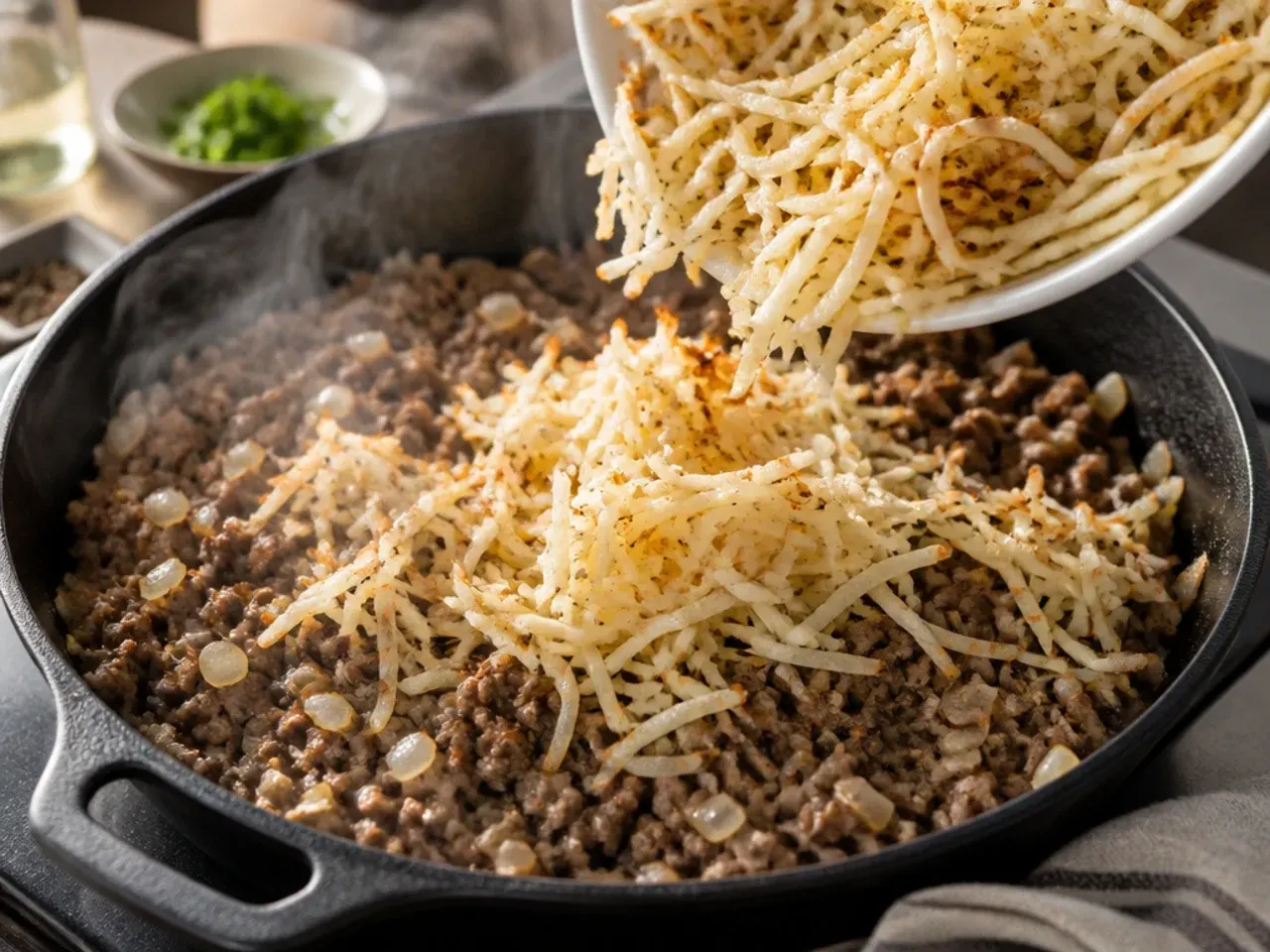 hamburger hashbrown casserole recipe step 1