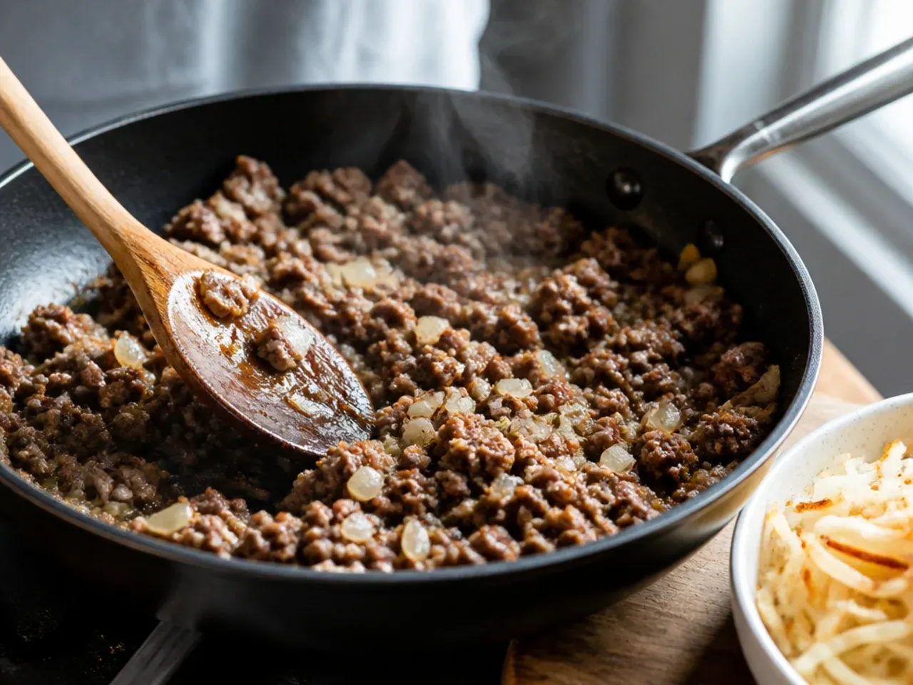 hashbrown casserole with ground beef recipe step 1