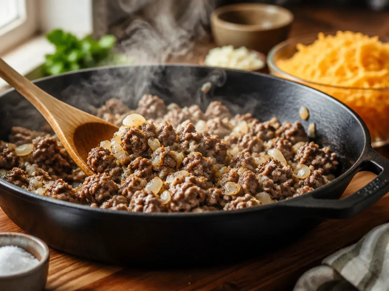 hashbrown casserole with ground beef recipe step 4