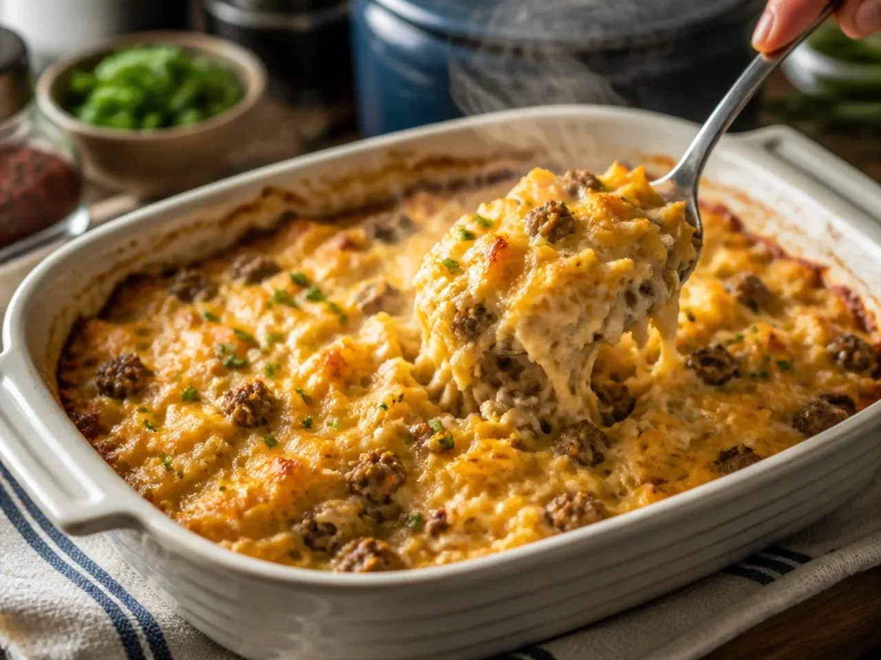 hashbrown casserole with ground beef recipe step 6